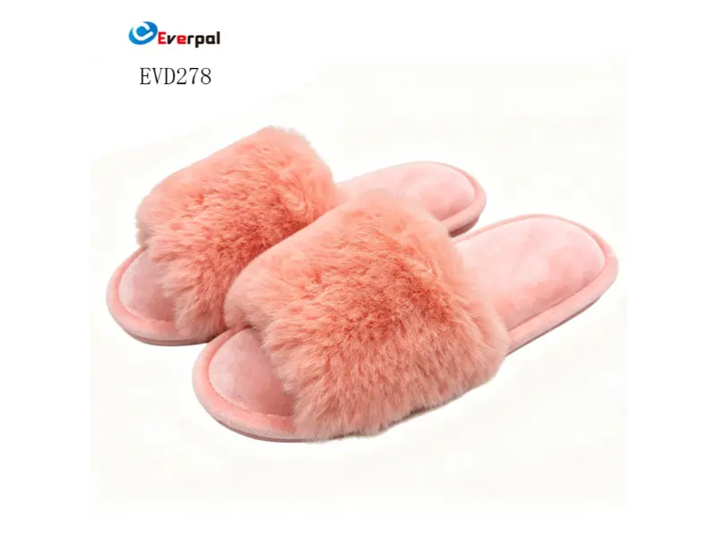 Fuzzy Fur Indoor House Bedroom Slipper para sa mga Babae